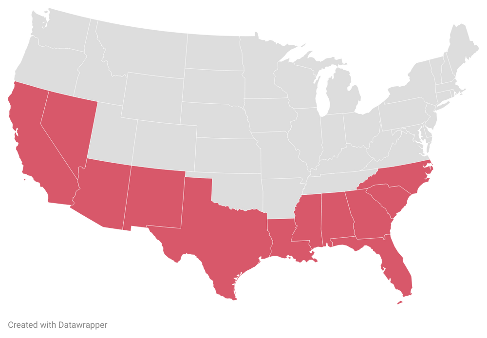 MWcaL sunbelt states 1